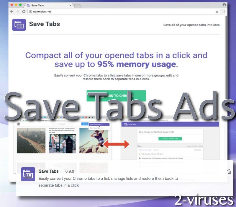 Save Tabs adware virus