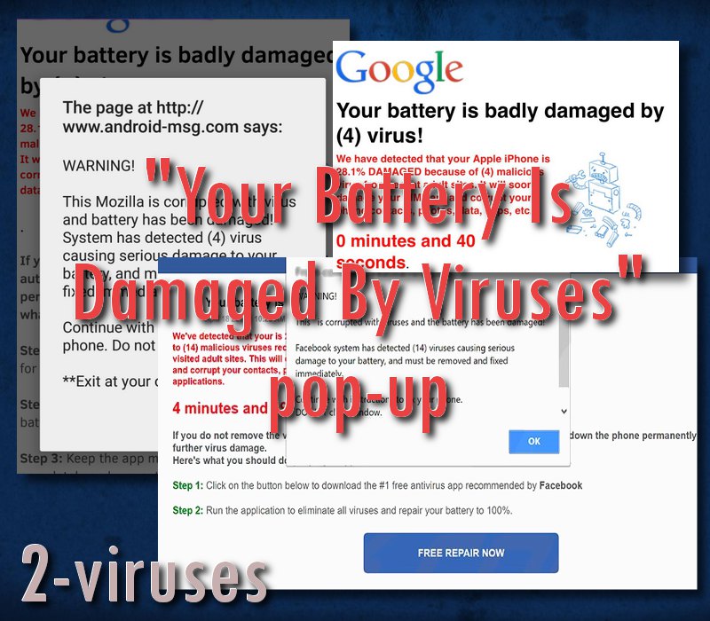 Scam: „Your Battery Is Damaged By Viruses“