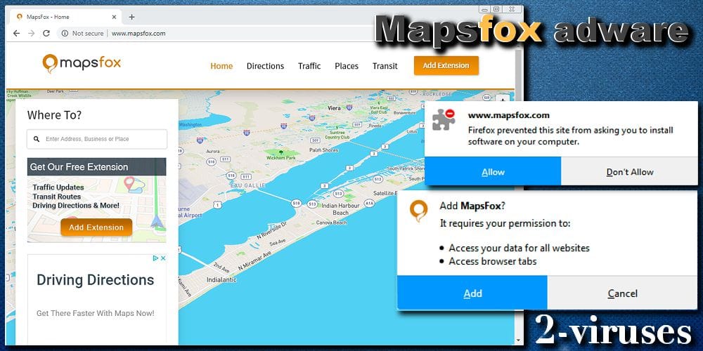 Mapsfox browser extension adware
